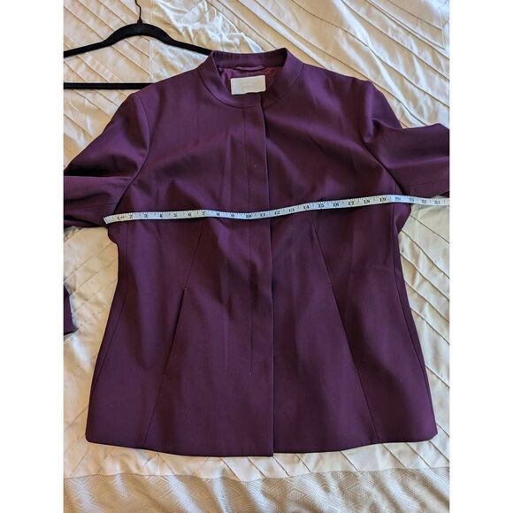 Hugo Boss eggplant purple wool button up jacket nwot sz 14 mandarin collar - Picture 4 of 8